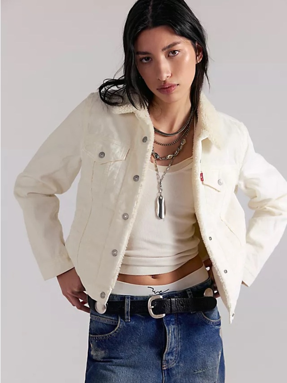 Levi’s Sherpa-Lined Corduroy Trucker Jacket | Size S